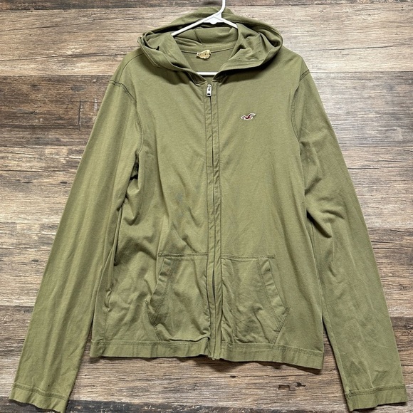 Hollister Olive Green Zip-Up Hoodie - Picture 4 of 5